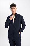 DeFacto Comfort Regular Fit Rahat Kesim Dik Yaka Cepli Basic Düz Fermuarlı Sweatshirt D4971AX24AUNV163
