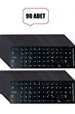 90 Adet Türkçe F Klavye Etiketi Laptop Pc Sticker Kaliteli PvcKeyboard Sticker PVC Harf Çıkartmaları