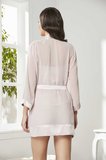 Pierre Cardin Pudra 3'lü Saten Dantelli Şort Ve Şifon Dantelli Sabahlık Takımı 2475