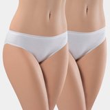 Türen Kadin Biyeli Pamuklu Bikini Külot 2'li Paket 270/Beyaz