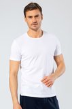 Cacharel Erkek Bisiklet Yaka Likrali T-shirt 1331/Beyaz