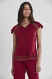 Pierre Cardin 6'lı Penye Modal Gecelik Sabahlık Çeyiz Seti 5025 Bordo