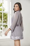 Pierre Cardin 3'lü Saten Dantelli Şort Ve Şifon Dantelli Sabahlık Takımı 2475