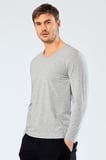 Cacharel Erkek V Yaka Uzun Kollu T-Shirt 1334/Gri
