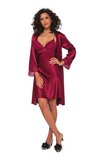 Pierre Cardin Sütyen Kaplı Bordo Sabahlık Gecelik Set 4285