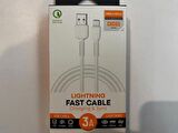 Megatech CHC65 3.0A 1mt Lightning Beyaz Şarj Kablosu