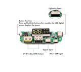 Çift USB 5V 2.4A Ledli Micro Type-C Powerbank Modülü