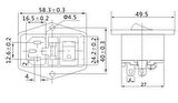 IC-214 Power Soket Erkek  Anahtarlı+Fuseli Kulaklı AS-10E