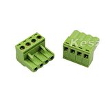 4 Pin 5.08mm Dişi Geçmeli Klemens  Yeşil