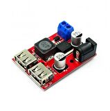 Çift USB Çıkışlı Voltaj Düşürücü Modül 5-36V To 5V 2A HW-412