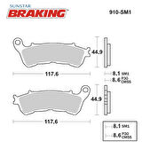 YARI METALİK FREN BALATASI / SUZUKI / UH 200 BURGMAN / 200cc / ÖN  / 2007-2008-2009-2010-2011-2012-2013-2014-2015-2016-2017-2018-2019-2020