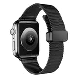 Apple Watch 7 45mmKordon Metal Hasır Örgülü Şık KRD85