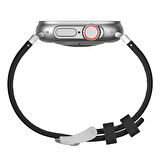 Apple Watch 7 45mmKordon Metal Tokalı Silikon KRD89