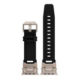 Apple Watch 10 42mm KRD101 Titanyum Metal Başlıklı Şık Silikon Kordon