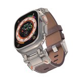 Apple Watch 7 45mm KRD114 Metal Başlıklı Suni Deri Kordon