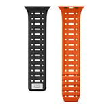 Apple Watch 7 45mm Kordon Çift Renki Şık Strap Silikon KRD124