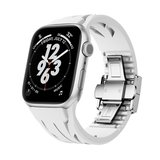 Apple Watch 7 45mm Kordon Metal Tokalı Kesilebilir Silikon KRD127