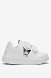 Çocuk Kuromi Baskılı Cırtlı Unisex Spor Ayakkabı BEYAZ