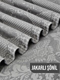 Aden Çift Kişilik Fransız Dantelli Şönil Yatak Örtüsü 260x260 (Gri)