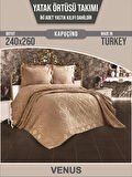 Venus Çift Kişilik Klasik Şönil Yatak Örtüsü 240x260 (Kapuçino)