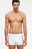 Erkek Beyaz Penye Modal Boxer 6 Lı