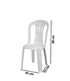 Omnipazar MT-GF181 Maggio Plastik Bahçe Balkon Sandalye 4'lü Set 