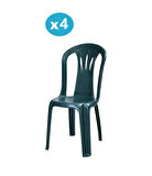 Omnipazar MT-GF181 Maggio Plastik Bahçe Balkon Sandalye 4'lü Set 