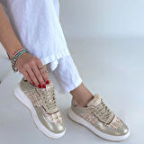 Hawer Bej Cilt Bağcıklı Spor Ayakkabı