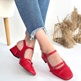 Doran Kırmızı Cilt Topuklu Ayakkabı