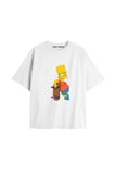 Y2k vintage Simpson Baskılı Beyaz T-shirt KOD 277