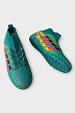 Çocuk Çoraplı Futbol Halı Saha Ayakkabısı TURKUAZ