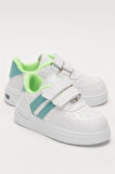 Işıklı Unisex Rahat Hafif Çocuk Spor Ayakkabı BEYAZ - YEŞİL