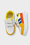 Işıklı Unisex Rahat Hafif Çocuk Spor Ayakkabı BEYAZ - SARI