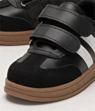 Unisex Cırtlı Rahat Hafif Çocuk Spor Ayakkabı SİYAH