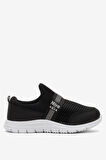 Unisex Lastilkli Hafif Airfle Çocuk Spor Ayakkabı  SİYAH