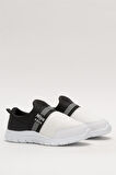 Unisex Lastilkli Hafif Airfle Çocuk Spor Ayakkabı  SİYAH - BEYAZ