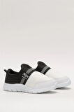 Unisex Lastilkli Hafif Airfle Çocuk Spor Ayakkabı  SİYAH - BEYAZ
