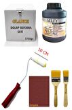 Rich Selfy Decor Siyah Kendinden Vernikli Boya 1750 Gr Rulo Zımpara Fırça Mobilya Dolap Boyama Seti