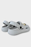 Çocuk Taşlı  Cross Terlik Bahçe Plaj Sahil Havuz Terliği GRİ