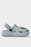 Çocuk Taşlı  Cross Terlik Bahçe Plaj Sahil Havuz Terliği GRİ