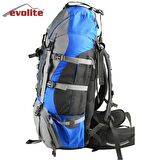 Evolite Hurricane 75+10 lt Su Geçirmez Outdoor Sırt Çantası Gri Mavi