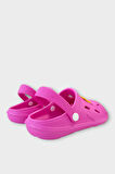 Aksesuarlı Kaymaz Taban Deniz Plaj Havuz Sandalet Çocuk Terlik FUŞYA