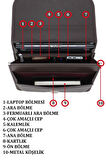 Case Club 2002 Notebook Laptop Evrak Çantası 15.6'İnç 5 Bölmeli Su Geçirmez Omuz Askılı