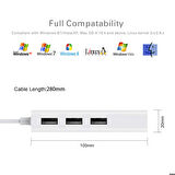 TriLine USB to RJ45 Ethernet + USB 3 Port HUB Çoklayıcı