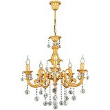 Trendylight Sultan 5 Kollu Sarı Renkli Kristal Taşlı Avize