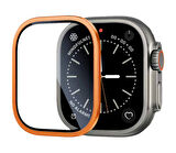 Apple Watch Ultra 49mm Ekran Koruyucu Metal Çerçeveli Kırılmaya Daha Dayanıklı ALM-01