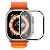 Apple Watch Ultra 49mm Ekran Koruyucu Metal Çerçeveli Kırılmaya Daha Dayanıklı ALM-01