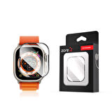 Apple Watch Ultra 49mm İçin Ekran Koruyucu Metal Çerçeveli Kırılmaya Daha Dayanıklı ALM-01