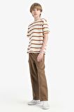 Erkek Çocuk Loose Fit Beli Lastikli Twill Pantolon