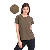 Yeşil Bisiklet Yaka Organik Pamuklu Tişört